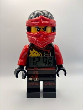 LEGO Ninjago Kai Alarm Clock Red Ninja Minifigure Digital Clock Tested Working